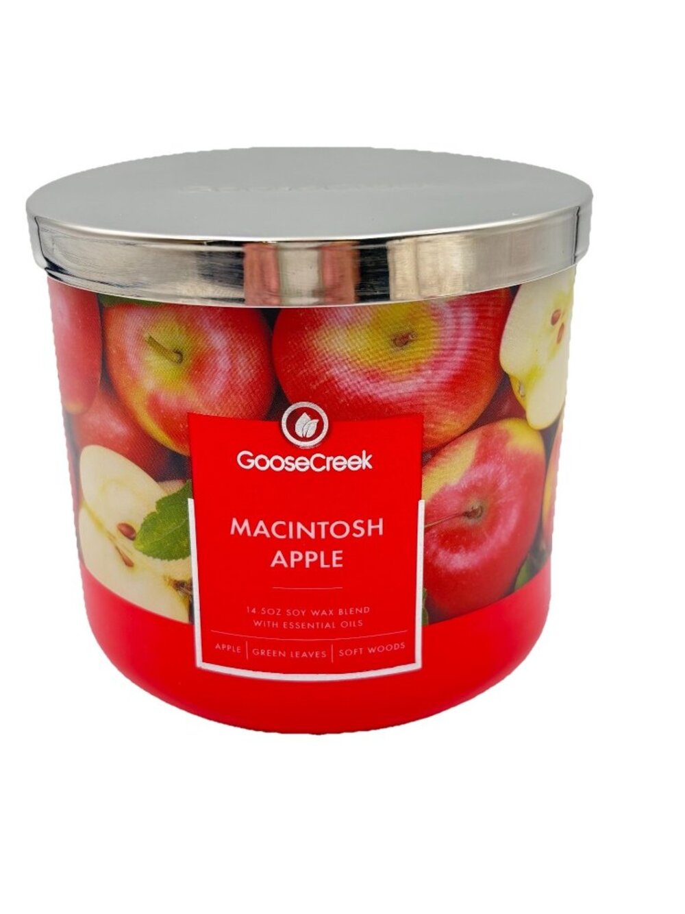 Goose Creek Macintosh Apple 3 Wick Jar Candle 14.5 oz Fall Autumn Red Leaves